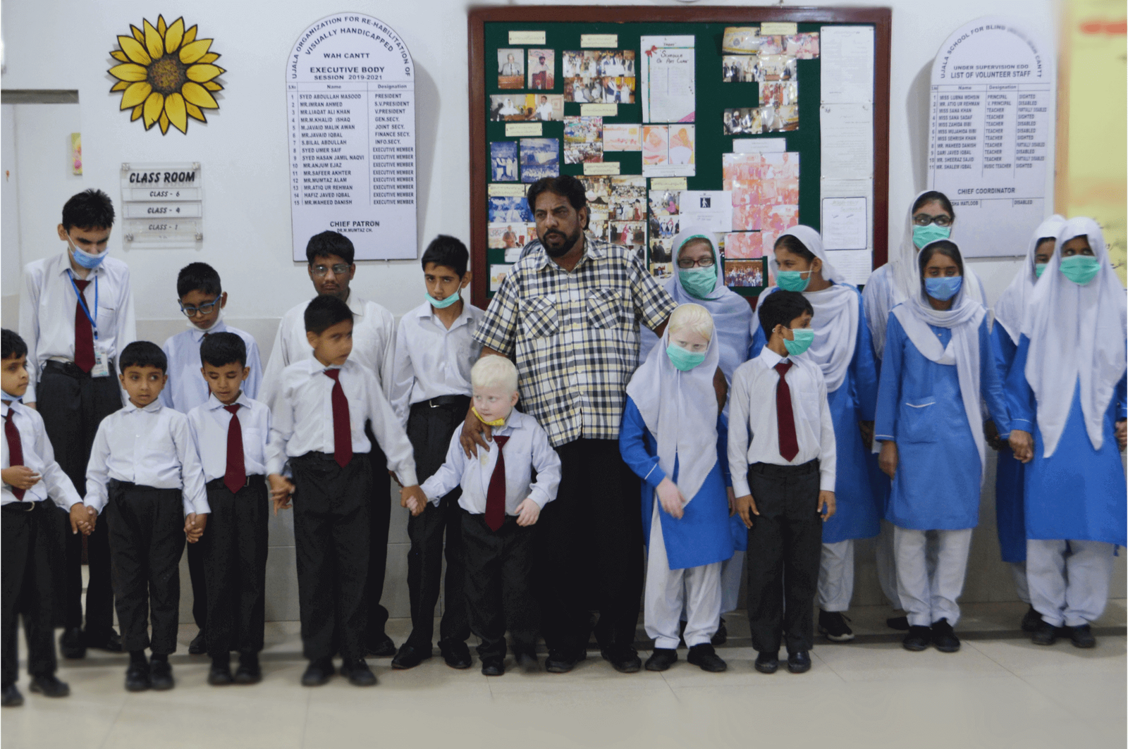 Students and staff at Ujala School